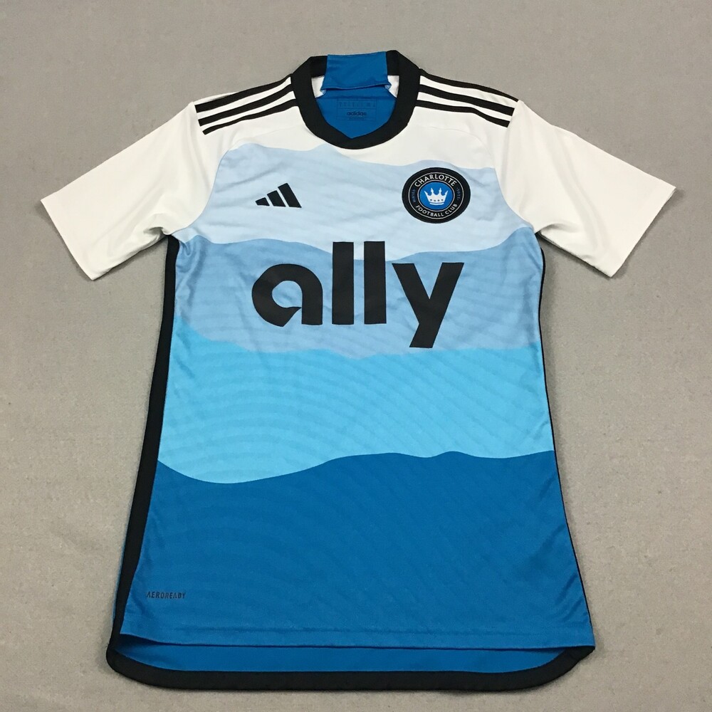 Charlotte FC Jersey Men Small Blue adidas AEROREADY Short Sleeve Slim Fit MLS S